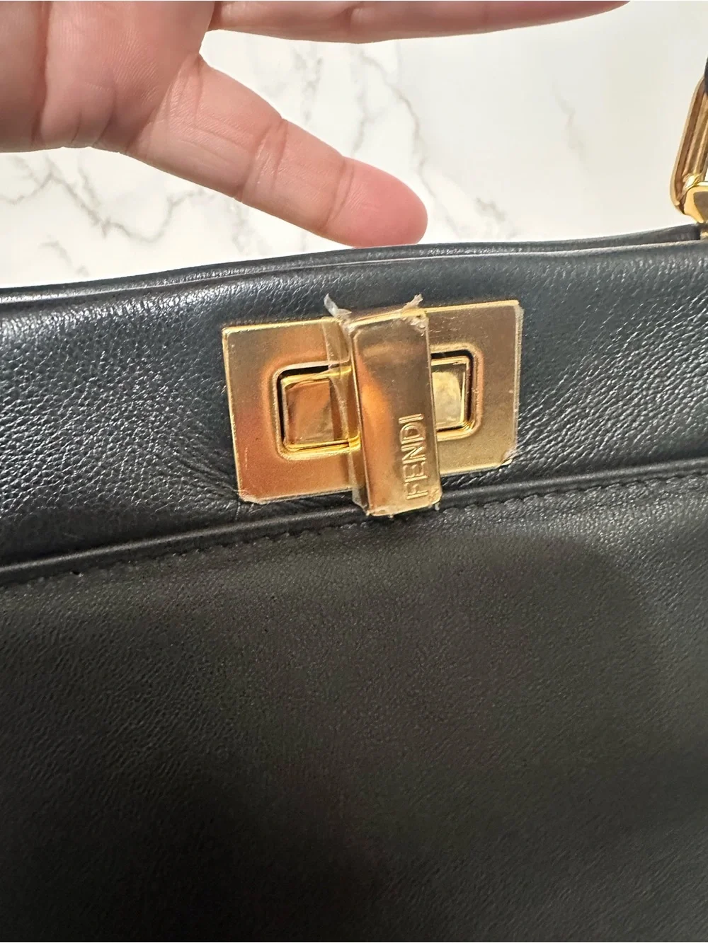 FENDI ❤️🌟PEEKABOO MINI BLACK CALF LEATHER ⭐️ - Picture 9 of 15